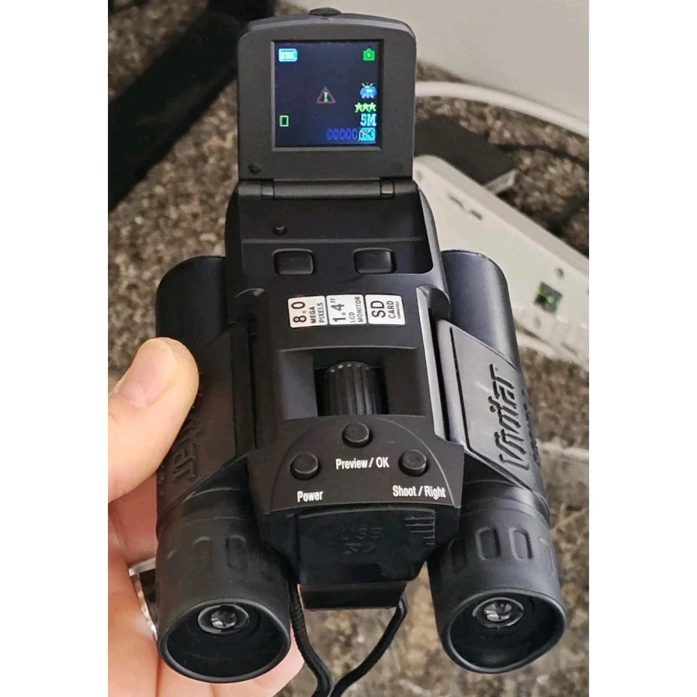 Vivitar DigiCam 8.0 Mega Pixel 2 in 1 Binocular‎ & Camera Black Open Box 12x25